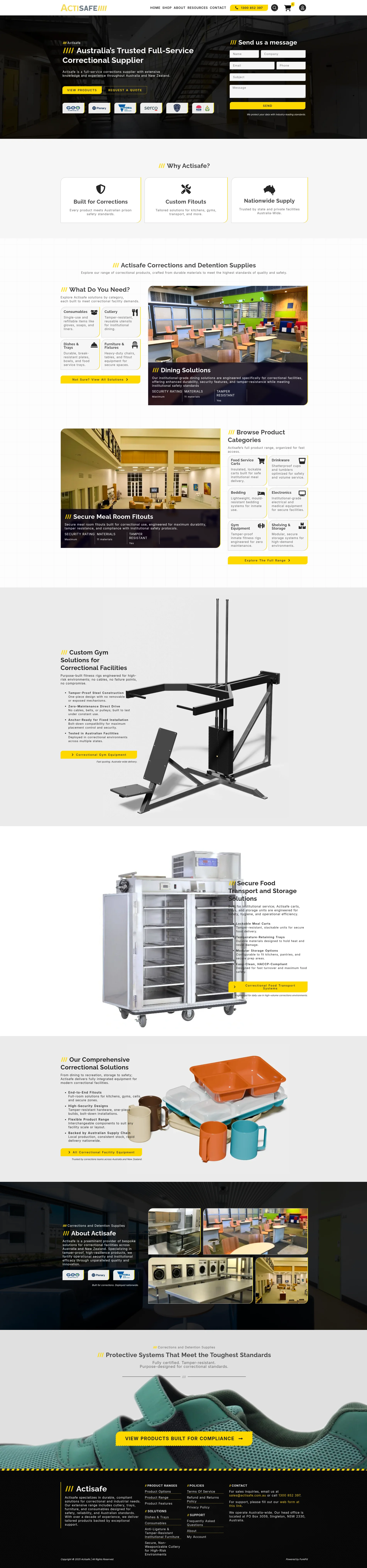 Actisafe website screenshot.