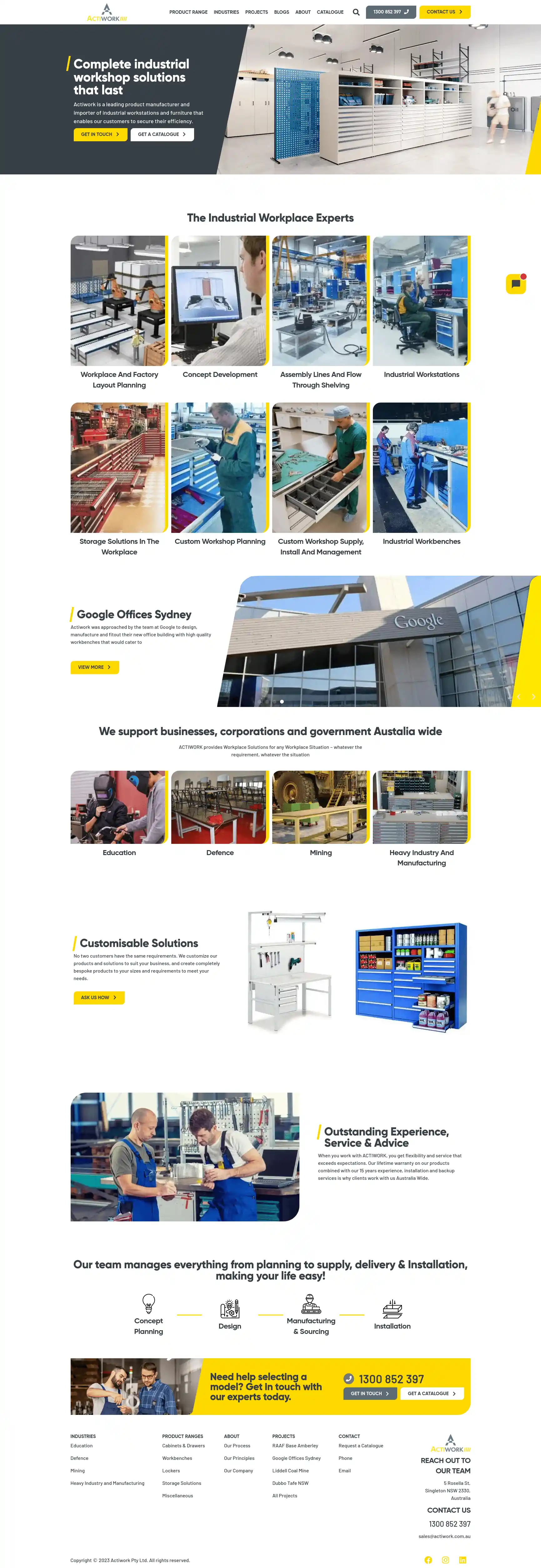 Actiwork website screenshot.