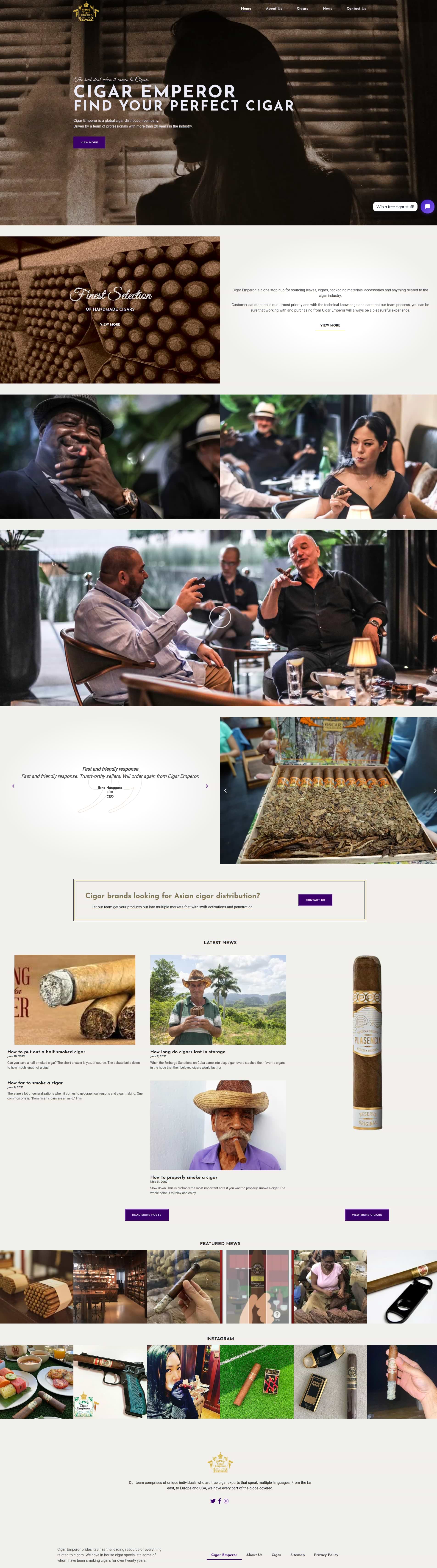Cigar Emperor website screenshot.