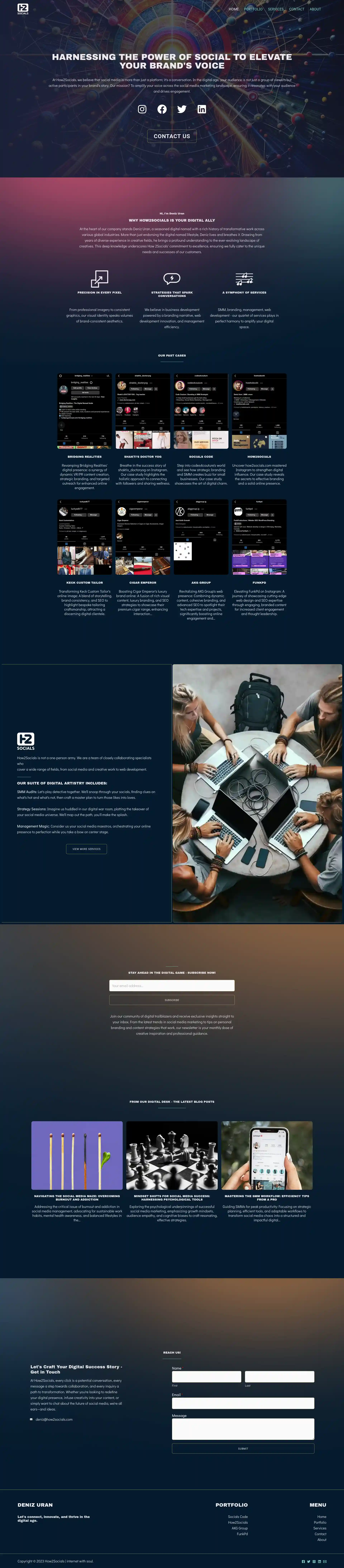 How2Socials website screenshot.