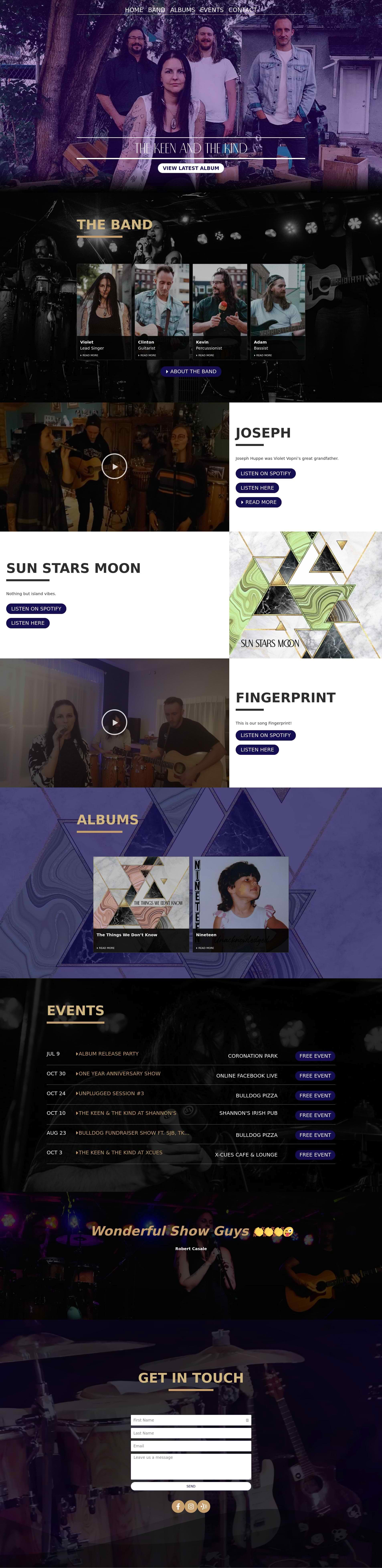 The Keen and the Kind website screenshot.