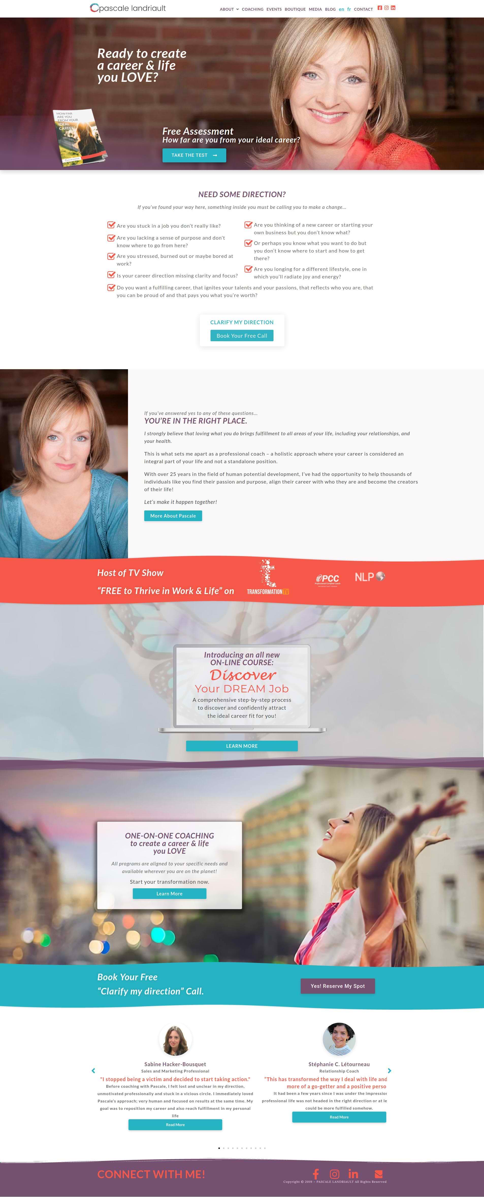 Pascale Landriault website screenshot.