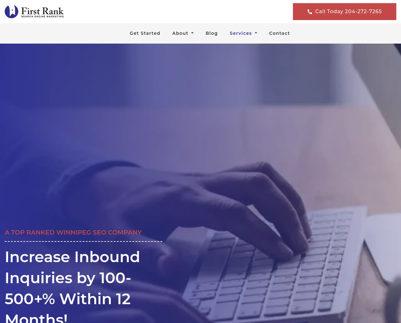 First Rank example website screenshot.