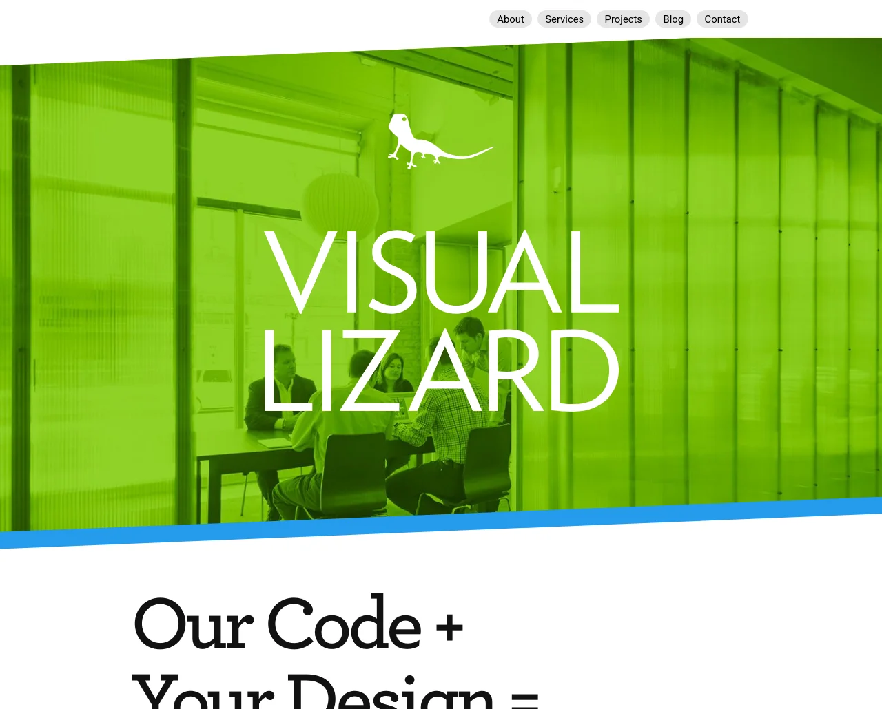 Visual Lizard example website screenshot.