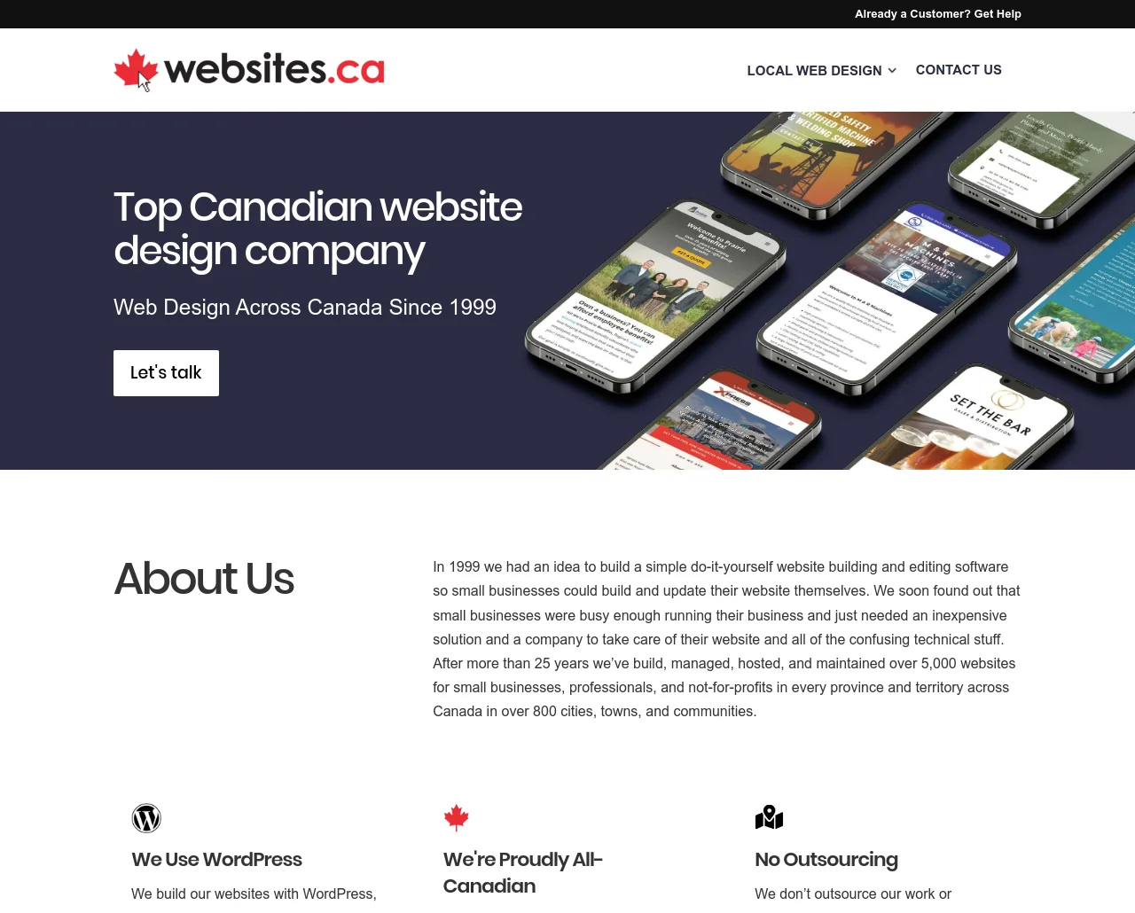 Websites.ca example website screenshot.